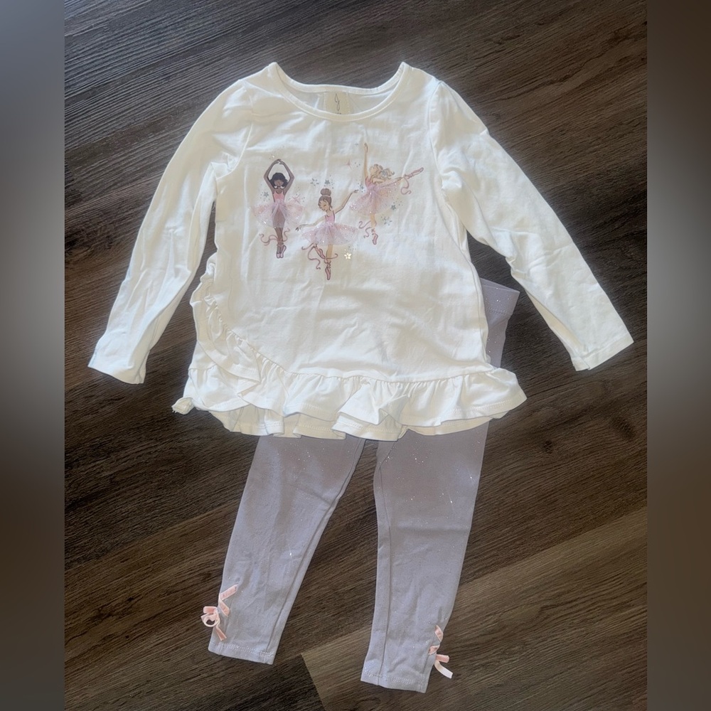 Joie White Ballet Dancer Top with Sparkling Pants 2T